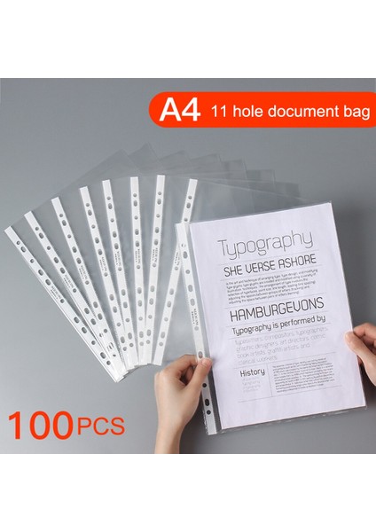 Net Stil A4 Plastik Delikli Cep Dosyaları Dosyalama 11 Delik Pvc Gevşek Yaprak Belgeleri Sayfa Koruyucuları Şeffaf Klasör Çanta (Yurt Dışından)