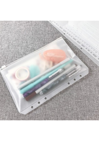 A5 12 Adet 14,8X21Cm Stili Kolaylık Sağlayan Pvc A5 A6 A7 Dosya Cebi Açık Fermuarlı Klasörler 6-Halkalı Defter Dosyaları Raporlar Klasörü Için (Yurt Dışından)