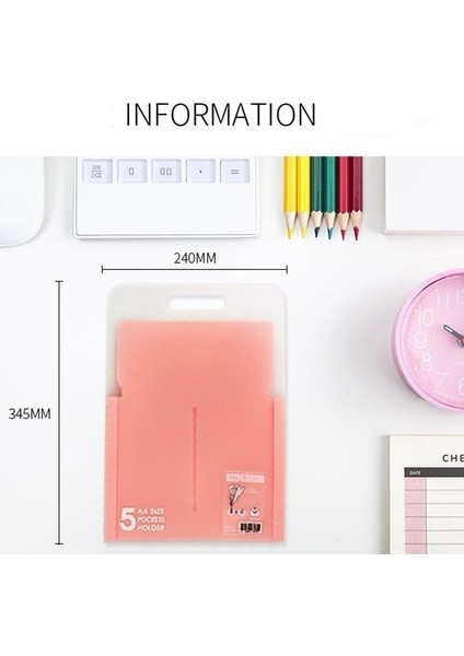 Gri Stil Taşınabilir Organ Çantası Belge Çantası Dosya Klasörü Genişletilebilir Cüzdan 5 Izgara A4 Organizer Kağıt Tutucu Ofis Okul Malzemeleri (Yurt Dışından)