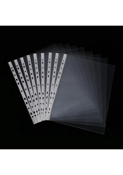 2C Ultra Ince Stil A4 Şeffaf Plastik Delikli Cep Dosyaları Belgelerin Korunması Için- 100 Adet (Yurt Dışından)