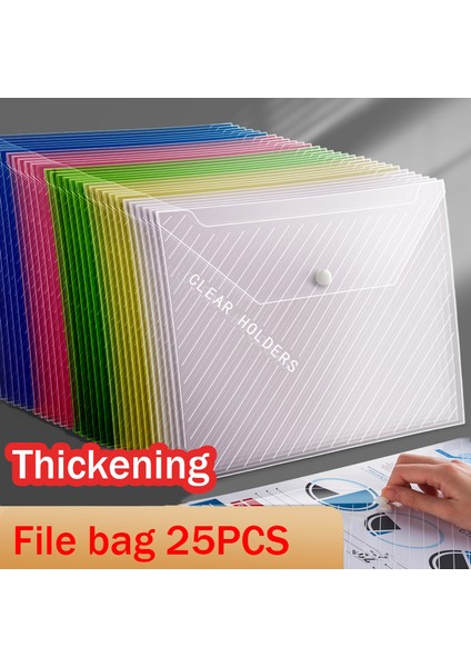 Kalınlaşmış Retro Tarzı Dosya Çantası Şeffaf Plastik A Belgeler Filing Depolama Çantası Öğrenci Organizatör Bilgi Cebi Klasörleri Kırtasiye (Yurt Dışından)
