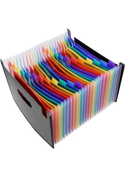 Hemming Renkli 24 Katmanlı Taşınabilir Organ Çantası Esnek Klasör A4 Depolama Çantası Mini Dosya Klasörü Öğrenci Sınav Kağıdı Rafı (Yurt Dışından)