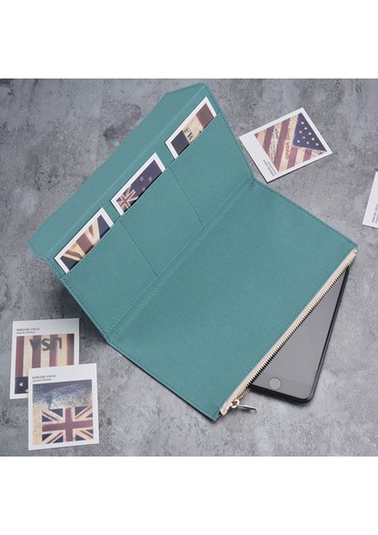 Zeytinyeşil 210X120Mm Stili Tuval Kumaş Fermuarlı Kılıf Cep Deri Ciltli Defter Planlayıcı Aksesuar Düzenli Pasaport Saklama Çantası Dosya Klasörü Kırtasiye (Yurt Dışından)