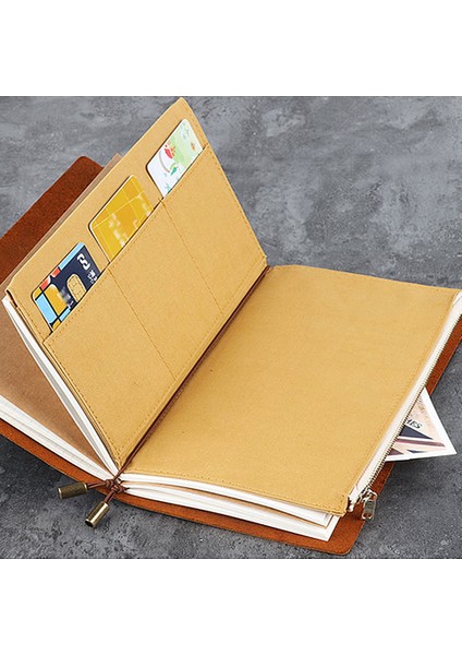 Zeytinyeşil 210X120Mm Stili Tuval Kumaş Fermuarlı Kılıf Cep Deri Ciltli Defter Planlayıcı Aksesuar Düzenli Pasaport Saklama Çantası Dosya Klasörü Kırtasiye (Yurt Dışından)