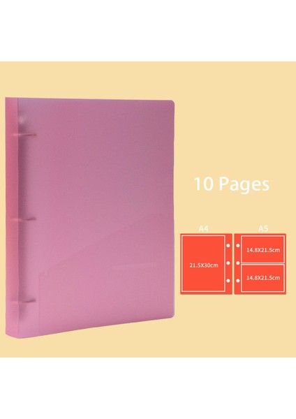 Pembe 10 Sayfa Stili A4 3 Delikli Gevşek Yapraklı Dosya Klasörü Pvc Dosya Depolama Klasörü Yaratıcı Depolama Kitap Dosyalama Ürünleri Ofis Kırtasiye (Yurt Dışından)