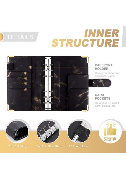 Mermer-Beyaz Tarzı A6 Mermer Bütçe Defteri Dolamalı Defter, Kişisel Planlayıcı Defter Kapağı Manyetik Toka Kapanışlı (Yurt Dışından) fiyatları