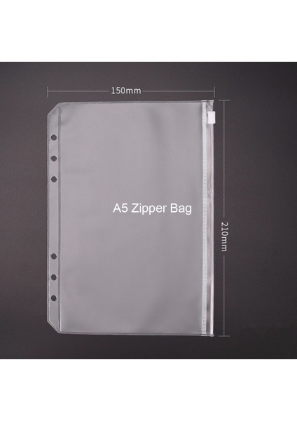 A5 Fermuarlı Çanta Stili A5 Kişisel A7 Defter Halka Çantaları Için Şeffaf Pvc Depolama Kart Tutucu 6 Delik Fermuarlı Kılıf Günlük Planlayıcı Aksesuarları (Yurt Dışından)