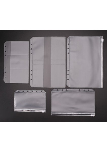 A5 Fermuarlı Çanta Stili A5 Kişisel A7 Defter Halka Çantaları Için Şeffaf Pvc Depolama Kart Tutucu 6 Delik Fermuarlı Kılıf Günlük Planlayıcı Aksesuarları (Yurt Dışından)