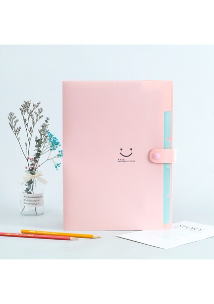 Pembe Tarzı Su Geçirmez A4 Dosya Çantası Organizatör Veri Kitabı Belge Büyük Kapasiteli Dosya Kılıfı Fatura Tutucu Portföy Ofis Kırtasiye (Yurt Dışından)