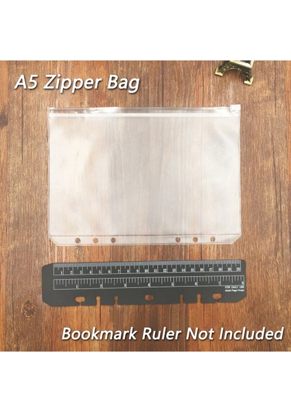 12 Adet A6 17X10.8Cm5 Stili 6-Halkalı Defter Kılıfı Fermuarlı Dosya Cebi Şeffaf Kağıt Torbaları Doküman Saklama Çantası (Yurt Dışından)