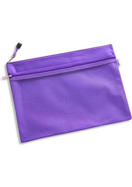Mor Tarzı Yeni Gelen 1 Adet Su Geçirmez 2 Katmanlı Tuval Fermuarlı A4 Dosya Klasörü Belge Kağıt Düzenleyici Depolama Koruyucu Çanta Kırtasiye (Yurt Dışından)