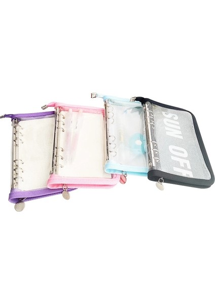 Mavi Stil A6 Glitter Yumuşak Kabuklu Binder 6 Halkalı Kapaklı Pvc Bütçe Defteri Fermuarlı Parlak Nakit Bütçe Sistemi Günlük Planlayıcı - E-Ticaret Başlığı (Yurt Dışından)