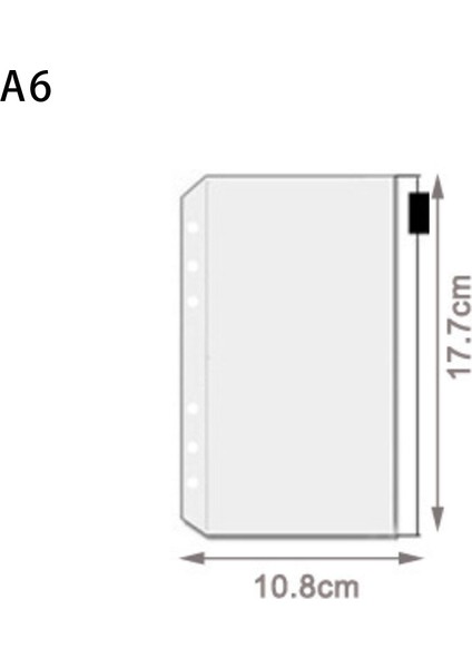 A6 Stili 5 Parça Dosya Düzenleyici Depolama Klasörü Standart Şeffaf Pvc Gevşek Yapraklı Kılıf Kendi Tasarım Fermuar Filtreleme Bağlayıcı Belge (Yurt Dışından)