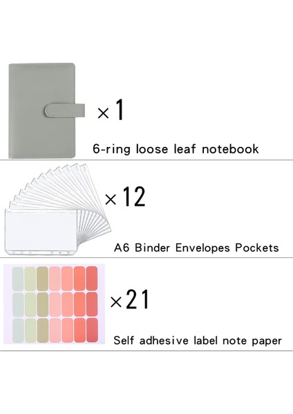 A6 Pembe Tarzı A6 Pu Deri Defter Bağlayıcı Bütçe Nakit Zarflar Planlayıcı Düzenleyici, Bağlayıcı Cep, Kategoriler Etiket Etiketi Tasarruf Etmek Için Sticker Label (Yurt Dışından)