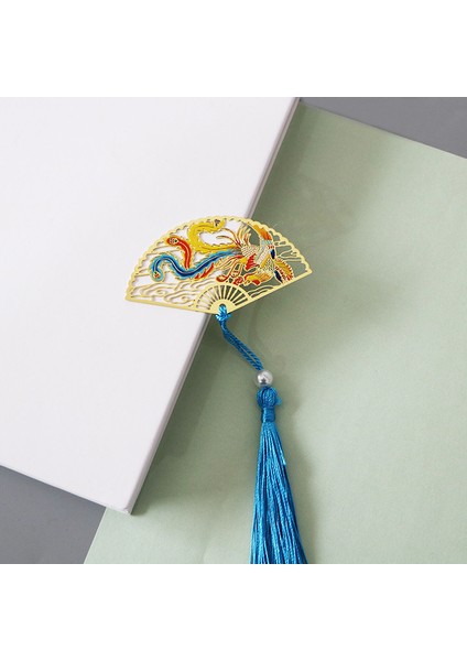 Bir Stil Metal Ayraç Çin Tarzı Katlanabilir Abanık Kağıt Okuma Ayraçları Yaratıcı Kitap Sayfa Işaretleyici Kırtasiye Malzemeleri Renkli Ayraçlar (Yurt Dışından)