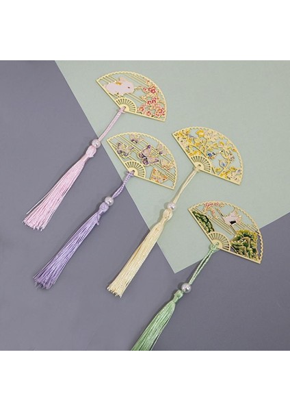 Bir Stil Metal Ayraç Çin Tarzı Katlanabilir Abanık Kağıt Okuma Ayraçları Yaratıcı Kitap Sayfa Işaretleyici Kırtasiye Malzemeleri Renkli Ayraçlar (Yurt Dışından) fiyatları