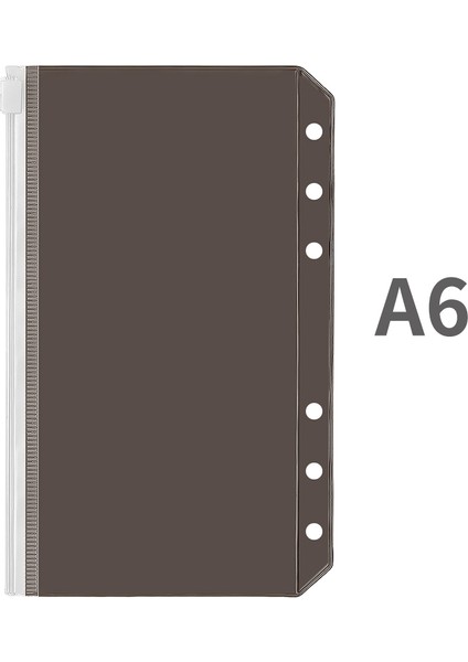 A6-Siyah Stili A5A6 Dosya Cebi Pvc Dosya Gevşek Bluz Çanta Renkli Fermuar Klasörler 6-Halka Defter Dosya Kılıfı Belge Filtreleme Çantaları (Yurt Dışından)