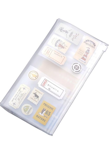 L Standart Stil Seyahatçi Defteri Pvc Saklama Çantası Fermuar Kart Cebi Klasörü A5 Standart Taşınabilir Pasaport Boyutu (Yurt Dışından)