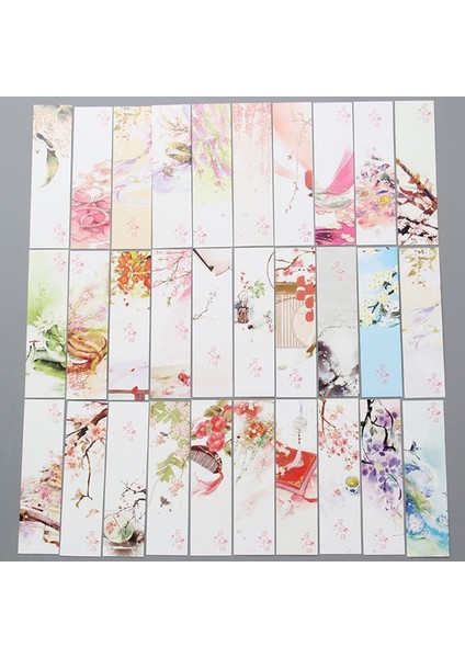 No.7 Tarzı Yaratıcı Çin Tarzı Çiçekler Kağıt Ayraçlar Boyama Kartlar Retro Güzel Kutulu Ayraçlar Anma leri (Yurt Dışından)