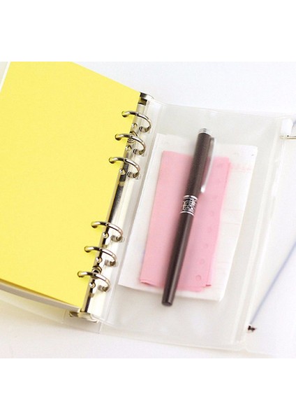 Gri A4 Stili 1 Adet Şeffaf Pvc Saklama Kartı Tutucu A4A5 A6 A7 Binder Halkalı Defter 6 Delik Fermuarlı Çanta Kılıf Günlük Planlayıcı Aksesuarları (Yurt Dışından)