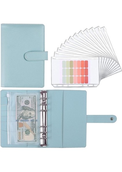 No.1 Tarzı A6 Pu Deri Defter Cüzdan Bütçe Nakit Zarflar Planlayıcı Organizatör, Cüzdan Cebi, Kategoriler Etiket Etiketleri İle Para Biriktirme (Yurt Dışından)