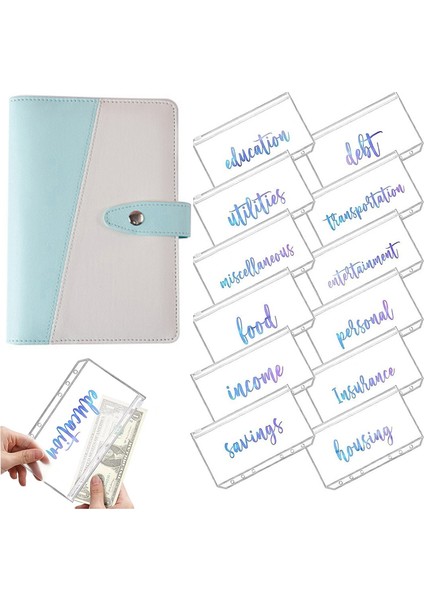 Mavi Beyaz-12 Adet Tarzı A6 Pvc Gökkuşağı Defter (Yurt Dışından)