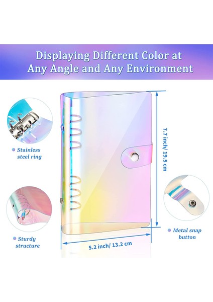 Lazer Gümüş-12 Adet Tarzı A6 Gökkuşağı Yumuşak Pvc Defter Kapağı Planlayıcı Bütçe Cüzdanı Organizatör Kategoriler Fermuarlı Cüzdan Zarfları Için Fatura Planlayıcı (Yurt Dışından) fırsatları
