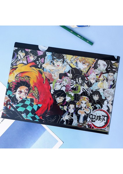 H04 Stili Anime Demon Slayer Kimetsu No Yaiba Kamado Tanjirou Nezuko Dosya Çanta Belgelik Düzenleyici Saklama Çantası Kırtasiye A4 (Yurt Dışından)