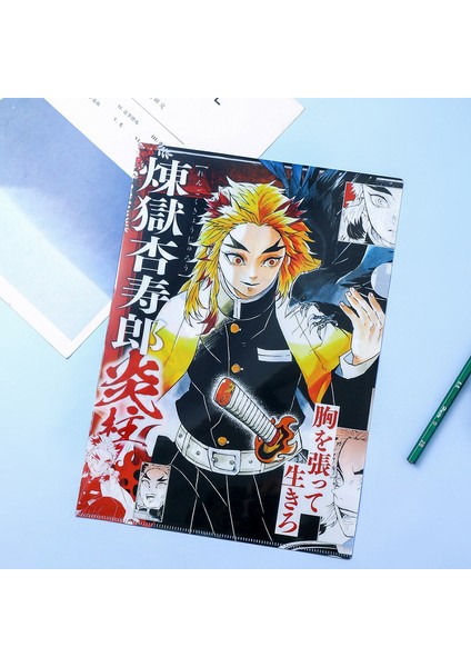 H04 Stili Anime Demon Slayer Kimetsu No Yaiba Kamado Tanjirou Nezuko Dosya Çanta Belgelik Düzenleyici Saklama Çantası Kırtasiye A4 (Yurt Dışından)