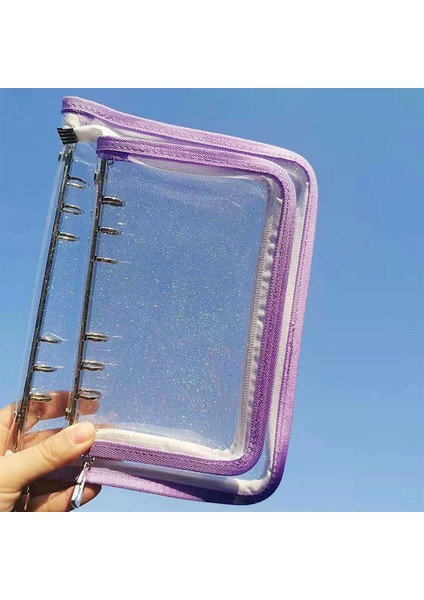 Pembe A6 Stili A5 A6 Zipper Pvc Defter Kapaklı 6 Delikli Halka Dosya Bağlayıcı Defter Ofis Planlayıcı Kore Kırtasiye (Yurt Dışından)