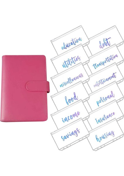 Gül-12 Adet Tarzı A6 Pvc Gökkuşağı Defter Kapağ (Yurt Dışından)