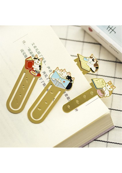 G Tarzı 1 Adet Sevimli Karikatür Kedi Ayraç Kawaii Kırtasiye Kağıt Kelepçe Metal Ayraç Kırtasiye Kitap Tutucu Öğrenci Ofis Okul Malzemeleri (Yurt Dışından) fiyatları