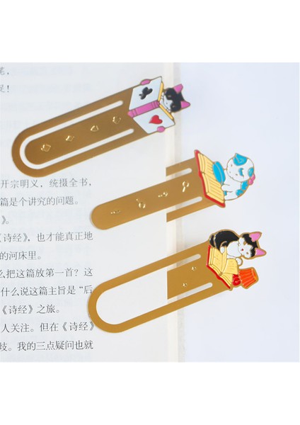 G Tarzı 1 Adet Sevimli Karikatür Kedi Ayraç Kawaii Kırtasiye Kağıt Kelepçe Metal Ayraç Kırtasiye Kitap Tutucu Öğrenci Ofis Okul Malzemeleri (Yurt Dışından) modelleri