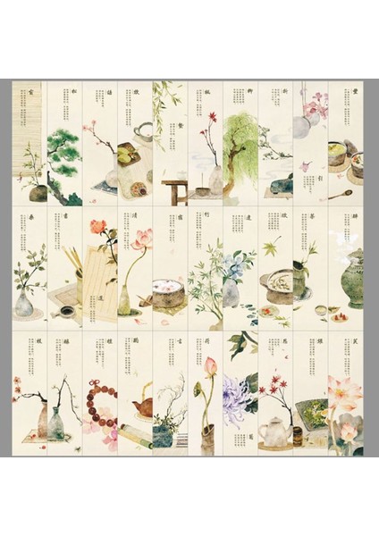 No.4 Tarzı Yaratıcı Çin Tarzı Kağıt Ayraç Boyama Kartları Retro Güzel Kutulu Ayraç Anma leri W8Ed (Yurt Dışından)