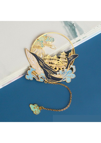 Balina Tarzı Feniks Kitap Ayracı Klasik Metal Oyuk Kitap Tutucu Çin Tarzı Okul Öğrenci Ofis Kırtasiye Sanat Dekorasyon Anı Ürünü (Yurt Dışından)