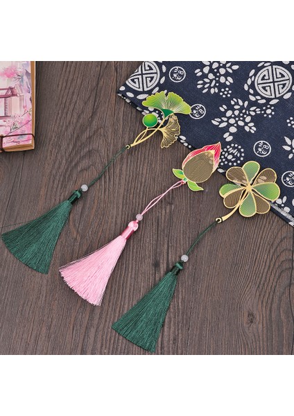 No.8 Stili Çin Tarzı Pirinç Ayraç Kitap Klipsi Sayfa Işareti Yeni Metal Kolye Oyuk Püskül Okul Ofis Malzemeleri Kırtasiye (Yurt Dışından) fiyatları