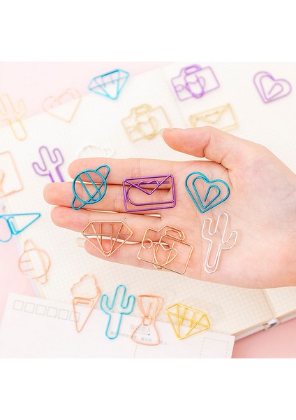 No.10 Tarzı Sevimli Kalp Dondurma Metal Ayraç Kağıt Klibi Kitap Ayracı Kawaii Kırtasiye Okul Malzemeleri (Yurt Dışından) fiyatları