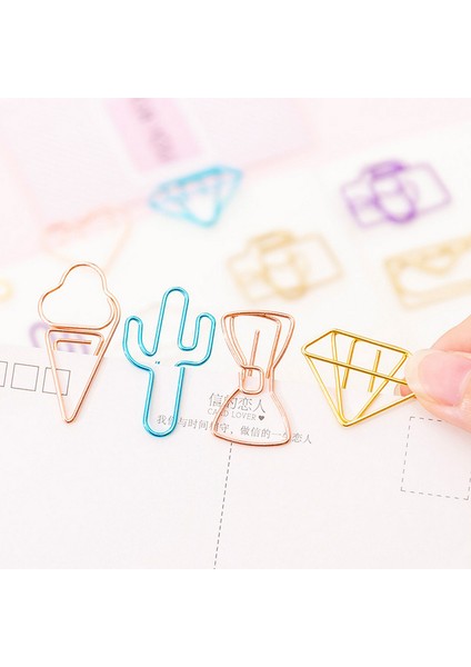 No.10 Tarzı Sevimli Kalp Dondurma Metal Ayraç Kağıt Klibi Kitap Ayracı Kawaii Kırtasiye Okul Malzemeleri (Yurt Dışından) fırsatları