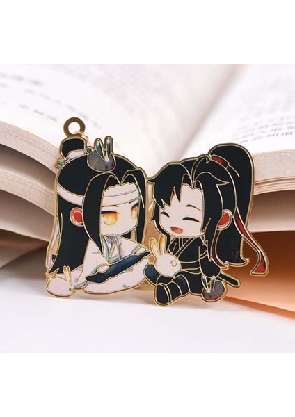 No.2 Tarzı Çizgi Mo Dao Zu Shi Yer Işareti Metal Oyacak Kitap Işaretleri Kawaii Kırtasiye Wei Wuxian Lan Wangji Anime Kız Arkadaş (Yurt Dışından)