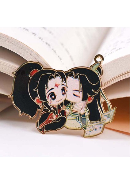 No.2 Tarzı Çizgi Mo Dao Zu Shi Yer Işareti Metal Oyacak Kitap Işaretleri Kawaii Kırtasiye Wei Wuxian Lan Wangji Anime Kız Arkadaş (Yurt Dışından)