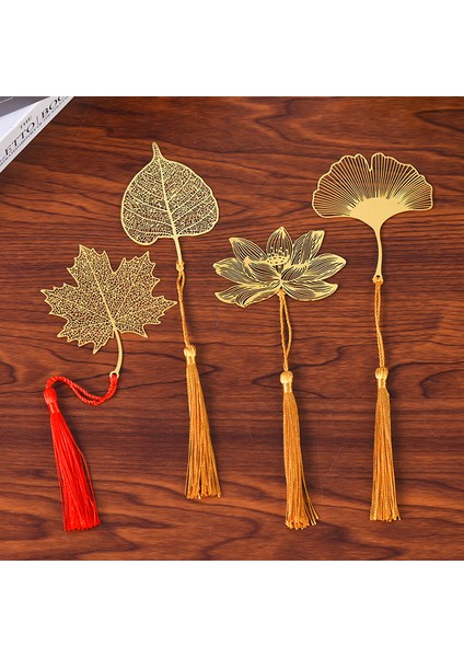 Bir Stil Öğrenci Çin Tarzı Kırtasiye Retro Metal Ayraçlar Oyuk Ginkgo Biloba Akçaağaç Yaprak Lotus Damar Kitap Ayraçları ler (Yurt Dışından) fiyatları