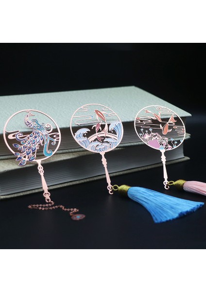 No.5 Tarzı Öğretmen si Öğrenci Kırtasiye Okul Malzemeleri Için 1 Adet Metal Tavuskuşu Yer Işareti Sevimli Kedi Japon Balığı Pirinç Püskül Retro Kitap Ayraç (Yurt Dışından) fiyatları