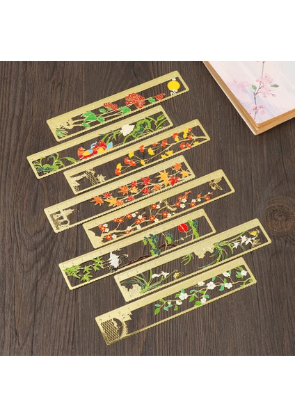 B-3 Tarzı Retro Çin Tarzı Oyuk Metal Ayraç Cetvel Kitap Tutucu Çok Fonksiyonlu Kitap Klipsi Çocuk si Okul Ofis Kırtasiye Malzemeleri (Yurt Dışından) modelleri