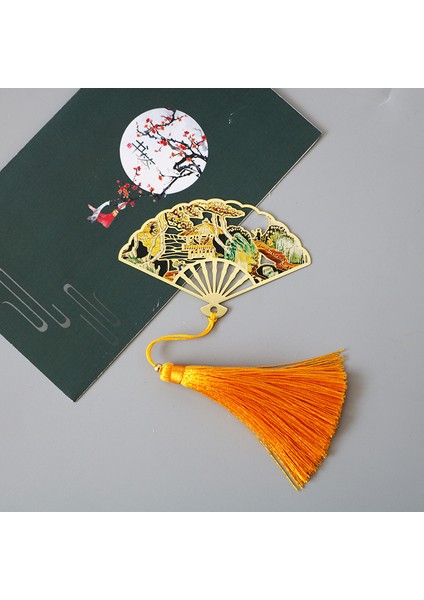 N Tarzı Metal Ayraç Çin Tarzı Katlanabilir Abanık Kağıt Okuma Ayraçları Yaratıcı Kitap Sayfa Işaretleyici Kırtasiye Malzemeleri Renkli Ayraçlar (Yurt Dışından)