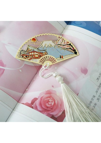 N Tarzı Metal Ayraç Çin Tarzı Katlanabilir Abanık Kağıt Okuma Ayraçları Yaratıcı Kitap Sayfa Işaretleyici Kırtasiye Malzemeleri Renkli Ayraçlar (Yurt Dışından) modelleri