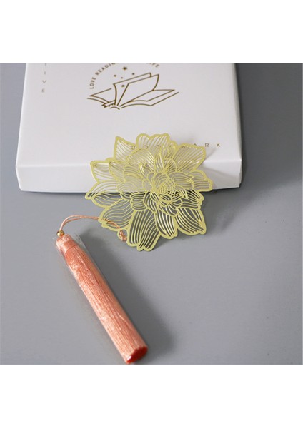Şakayık Çiçeği Stili Çin Tarzı Altın Metal Oymalı Lotus Püsküllü Kitap Ayraçı Kırtasiye Ayraç Ofis Okul Malzemeleri Için (Yurt Dışından)