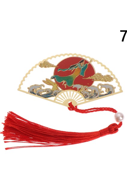 No.7 Tarzı Eski Tarz Retro Grup Hayran Şekilli Pirinç Ayraç Tavus Kuşu Koi Püskül Kolye Metal Kitap Klipsi Sayfa Işareti Kırtasiye (Yurt Dışından)