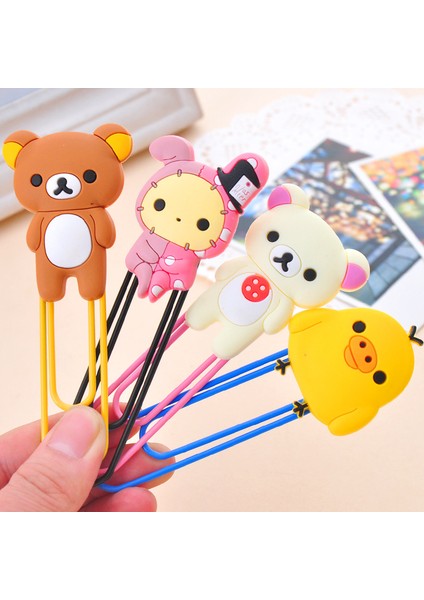 No.4 Tarzı Sevimli Karikatür Kawaii Rilakkuma Serisi Ayraç Kelepçe Not Tutucu Kağıt Kelepçesi Okul Ofis Malzemesi Ayraç- (Yurt Dışından) fiyatları