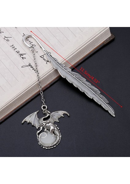 Karanlıkta Parlayan Lüminesans Kitap Ayracı Yaratıcı Tüy Ejderha Yer Işareti Etiketi Okul Ofis Kırtasiye W91A (Yurt Dışından)