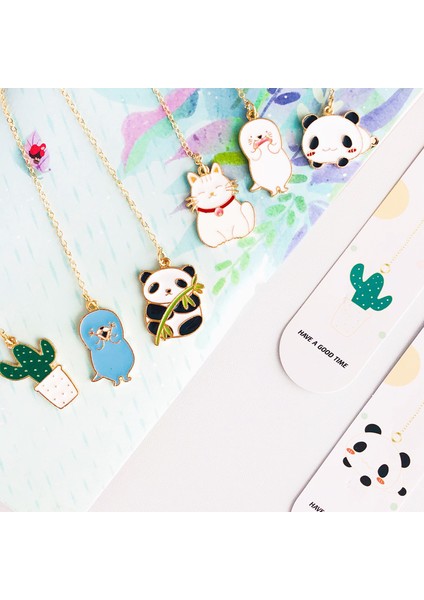 Su Samuru Beyaz Tarzı Taze Panda Kaktüs Su Samuru Kedi Metal Kolye Ayraç Sayfa Bayrağı Okul Ofis Malzemesi Için Öğrenci (Yurt Dışından) fırsatları